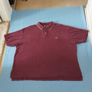 Chaps Ralph Lauren Men's Maroon Polo with Contrast Piping